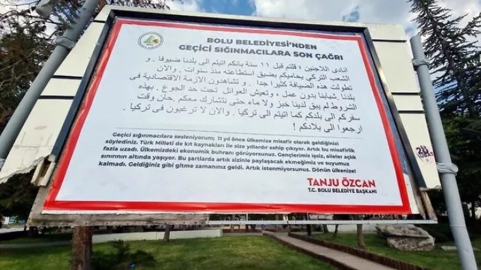 Bolu Belediyesi Başkanı Tanju Özcan'dan mültecilere Arapça çağrı: Dönün ülkenize