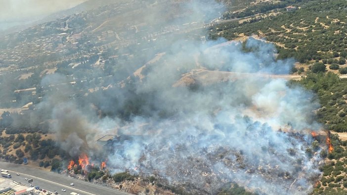 İzmir'de makilik alanda yangın çıktı