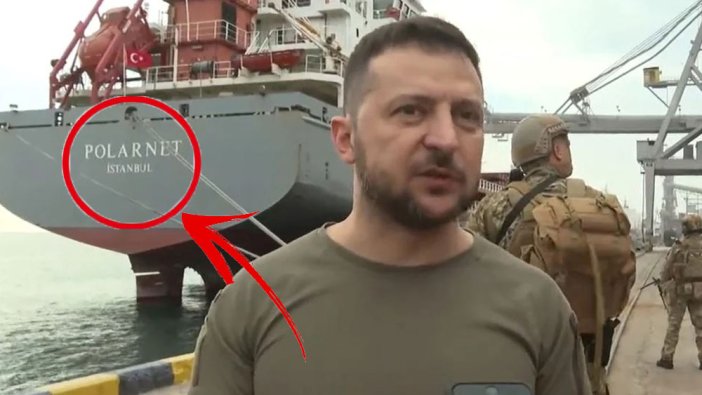 Zelenskiy Türk gemisinin önünde açıklama yaptı yola çıkmaya hazır