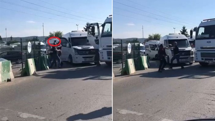 Servis ve kamyon şoförü kavgası caddeyi boks ringine çevirdi