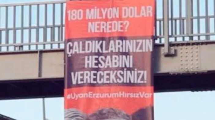 "Uyan Erzurum hırsız var" pankartı! Taşkesenlioğlu'ndan 180 milyon doların hesabı soruldu