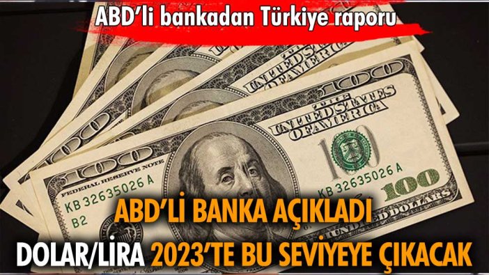 ABD'li bankadan Türkiye açıklaması: 2023'de dolar/lira kuru bu seviyeye çıkacak