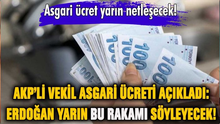 AKP'li vekil asgari ücreti açıkladı: Cumhurbaşkanı bu rakamı söyleyecek!