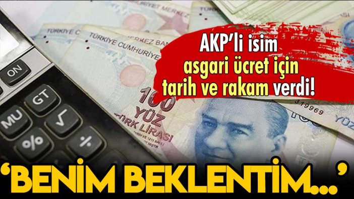 AKP'li isim asgari ücret için tarih ve rakam açıkladı: Benim beklentim...