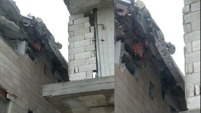 Halep’te tüyler ürperten görüntü: Çatı katında göçüğe sıkıştı!
