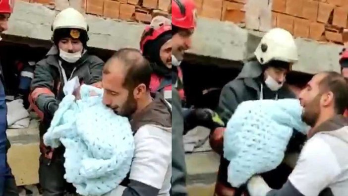 En küçük depremzede: 30 günlük bebek böyle kurtarıldı!