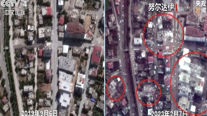 Çin medyası paylaştı: İşte büyük yıkımın uydu görüntüleri!