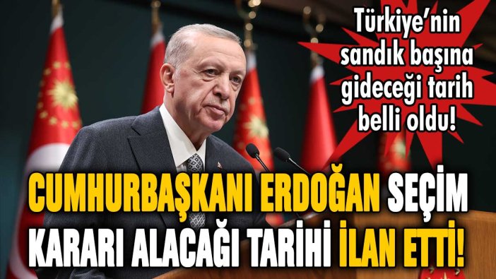 Cumhurbaşkanı Erdoğan seçim kararı alacağı tarihi açıkladı!
