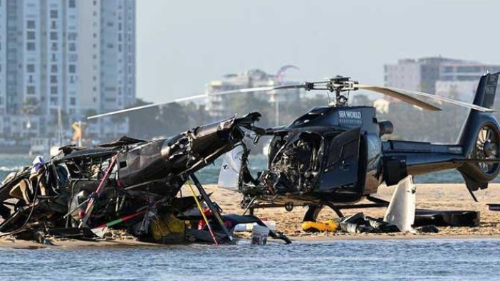 Avustralya'da iki helikopterin havada çarpıştığı anın görüntüleri ortaya çıktı! Bu kadar da olmaz dedirten detay