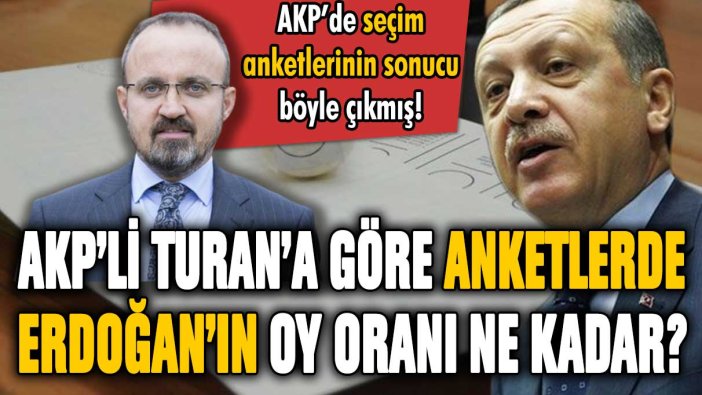 AKP'li Bülent Turan, anket sonuçlarını açıkladı: ''Erdoğan'ın oy oranı bu seviyede''