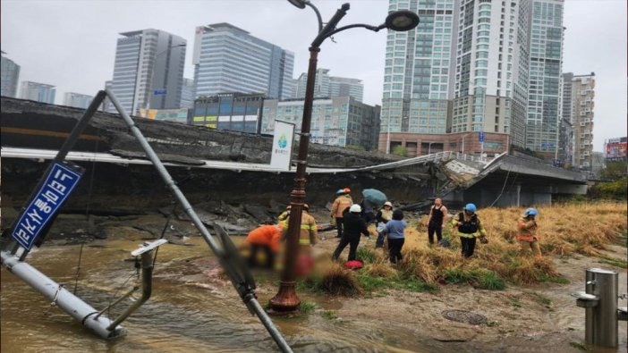Güney Kore'de köprü çöktü: 1 ölü, 1 yaralı