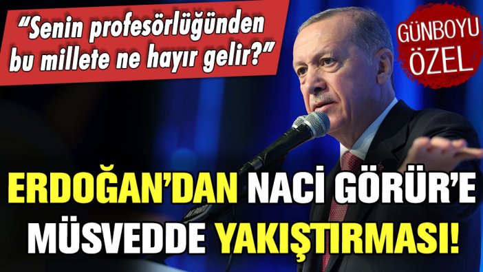 Erdoğan'dan Naci Görür'e: 'Profesör müsveddesi'