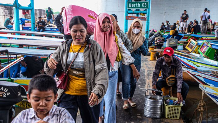 Endonezya'da Ramazan Bayramı yoğunluğu