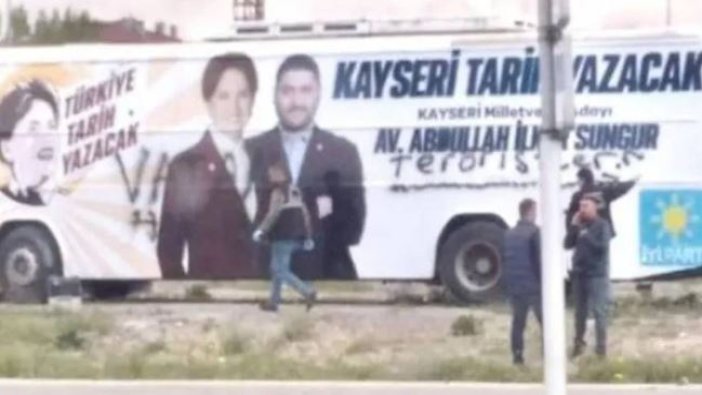 İYİ Parti seçim otobüsüne çirkin saldırı