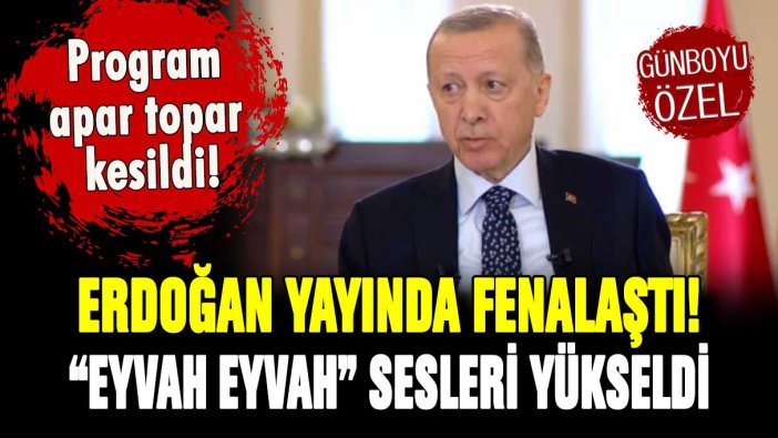 Erdoğan canlı yayında fenalaştı! ''Eyvah eyvah'' sesleri yükseldi