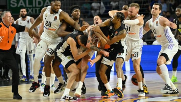 EuroLeague yönetiminden açıklama geldi: Real Madrid-Partizan maçında güreş ringine dönen kavga