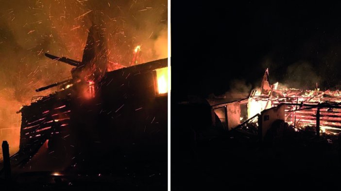 Kastamonu'da köy yangını: Ev ve samanlık küle döndü