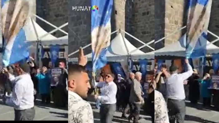 Kayseri'de AKP'li vatandaştan bayrak dansı