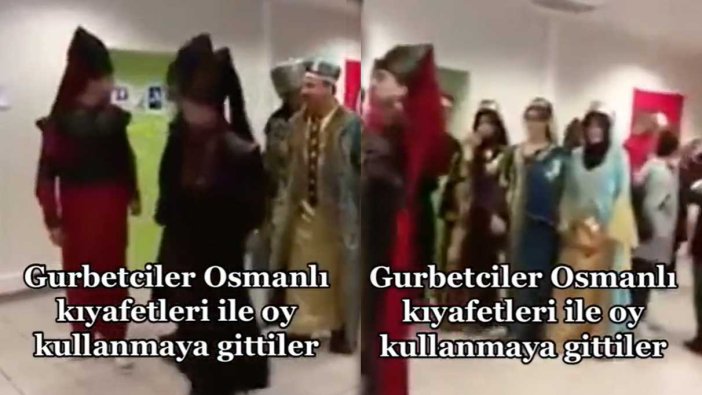 Osmanlı kıyafetiyle oy kullandılar!
