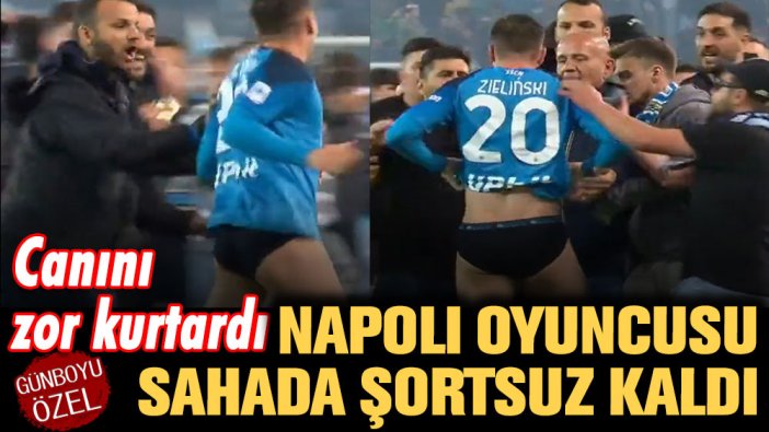 Napoli oyuncusu sahada şortsuz kaldı: Taraftarların aşırı sevgi gösterisinde canını zor kurtardı