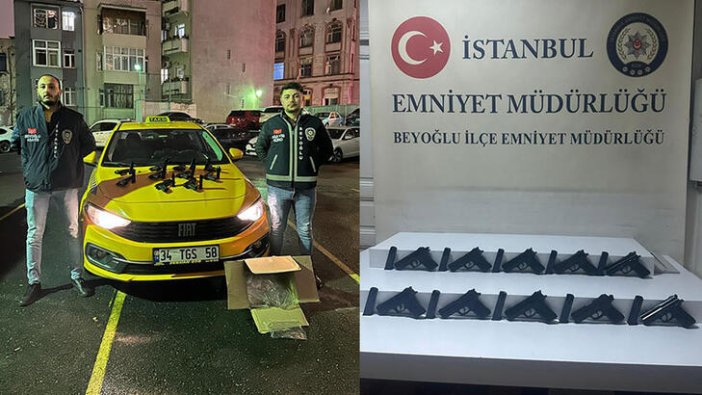 Beyoğlu’nda takside 10 ruhsatsız tabanca
