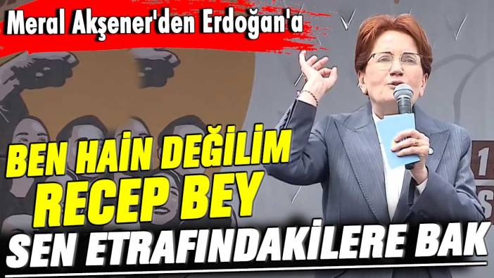 Meral Akşener'den Erdoğan'a: Ben hain değilim Recep bey, sen etrafındakilere bak