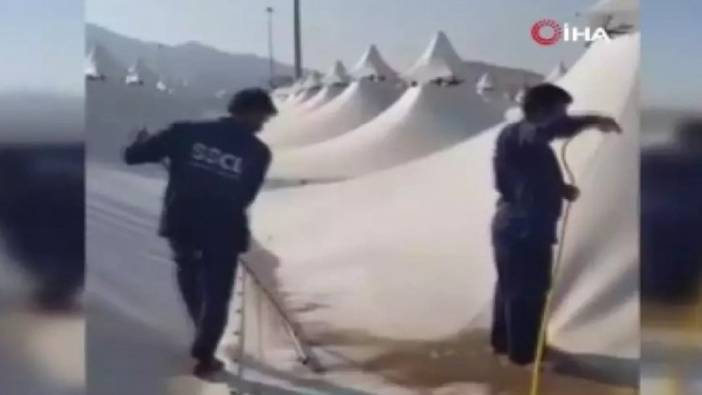Mekke'de hac hazırlığı: Çadırlar yıkandı