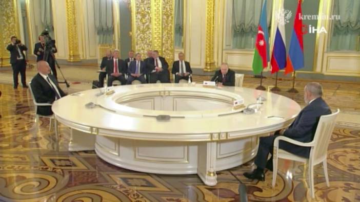 Aliyev Putin ve Paşinyan arasındaki üçlü görüşme başladı