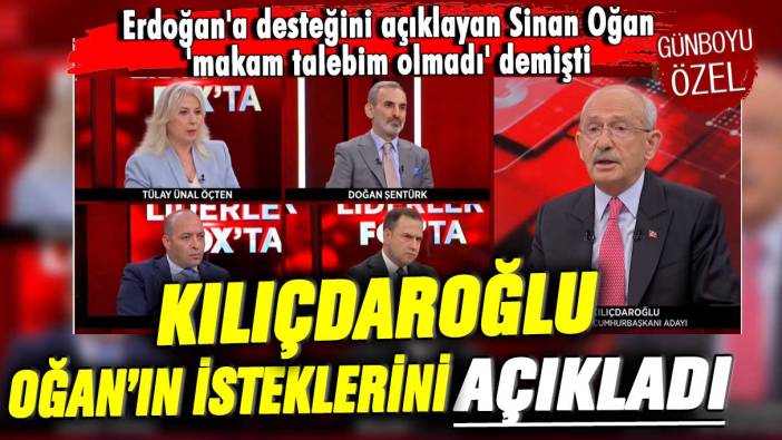 Erdoğan'a desteğini açıklayan Sinan Oğan 'makam talebim olmadı' demişti! Kılıçdaroğlu yapılan pazarlığı açıkladı