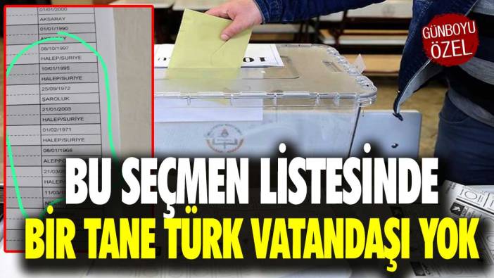 Bu seçmen listesinde bir tane Türk vatandaşı yok!