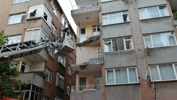 Kağıthane'de bir dairenin balkonu çöktü