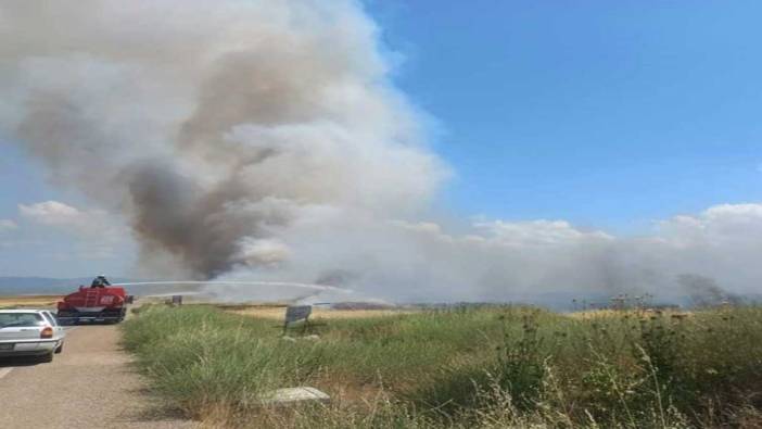 Tarlada yangın: 10 dönümlük ekili arazi zarar gördü