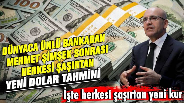 Dünyaca ünlü bankadan Mehmet Şimşek sonrası herkesi şaşırtan yeni dolar tahmini: İşte herkesi şaşırtan yeni kur