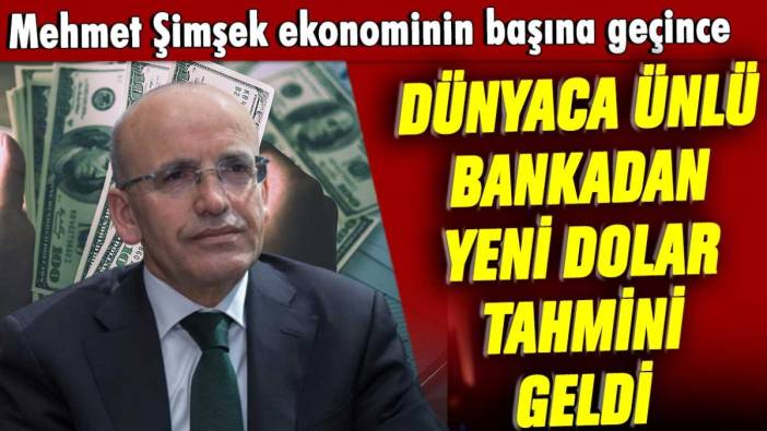 Mehmet Şimşek ekonominin başına geçince dünyaca ünlü bankadan yeni dolar tahmini geldi