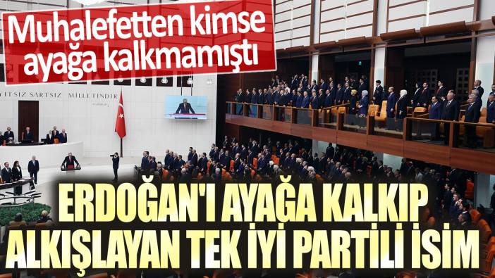 Muhalefetten kimse ayağa kalkmamıştı! Erdoğan'ı ayağa kalkıp alkışlayan tek İYİ Partili isim...