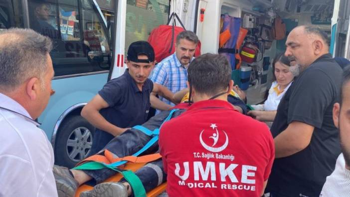Karabük'ta faciadan dönüldü: İşçi 3 metreden düştü