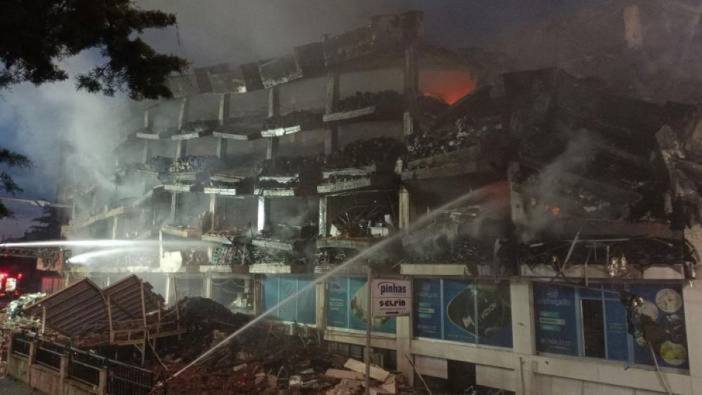 İstanbul'da 6 katlı iş hanı yandı! Soğutma çalışmaları devam ediyor!