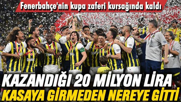 Fenerbahçe'nin kupa zaferi kursağında kaldı: Kazandığı 20 milyon lira bakın nereye gidiyor