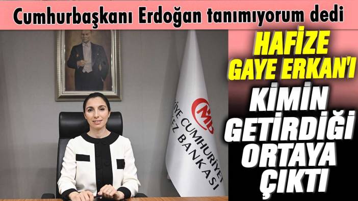 Erdoğan tanımıyorum dedi! Hafize Gaye Erkan'ı kimin getirdiği ortaya çıktı