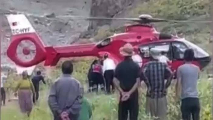 Attan düşen vatandaş ambulans helikopterle kurtarıldı