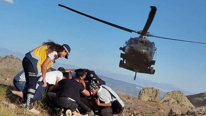 Askeri helikopter kayalıklardan düşen Yaprak için havalandı