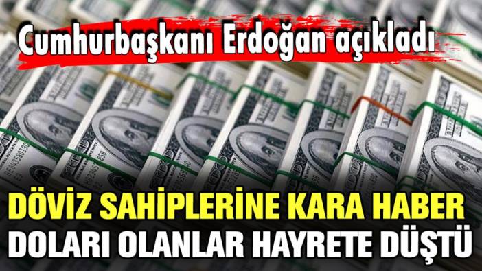 Dolar sahiplerine kara haber: Cumhurbaşkanı Erdoğan resmen açıkladı