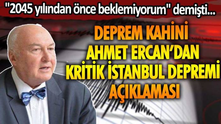 Deprem Kahini Ahmet Ercan'dan kritik İstanbul Depremi açıklaması: "2045 Yılından Önce Beklemiyorum" demişti