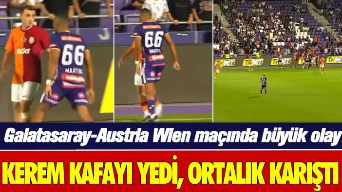 Kerem Aktürkoğlu'na kafa atılınca, Galatasaray-Austria Wien maç sonunda ortalık karıştı