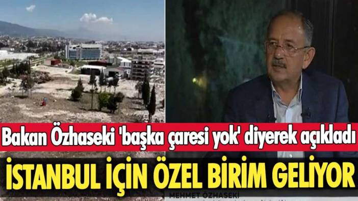 Bakan Özhaseki 'başka çaresi yok' diyerek açıkladı: İstanbul için özel birim geliyor