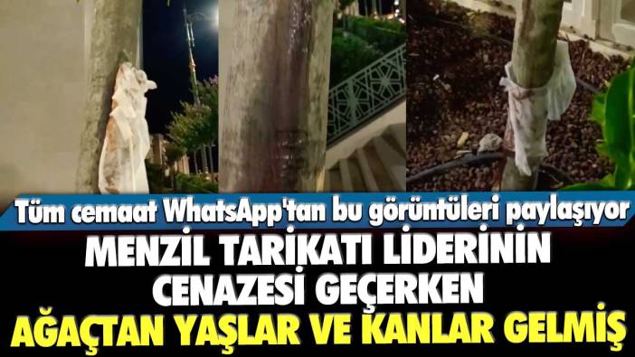 Menzil tarikatı lideri Abdulbaki Erol'un cenazesi geçerken ağaçtan yaşlar ve kanlar gelmiş: Tüm cemaat bu görüntüleri paylaşıyor
