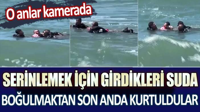 Sinop'ta serinlemek için denize giren 2 kişi boğulma tehlikesi geçirdi: O anlar kamerada
