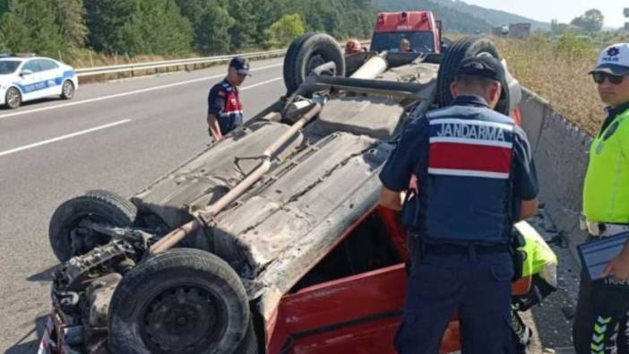 Bolu'da araç takla attı: 2 yaralı