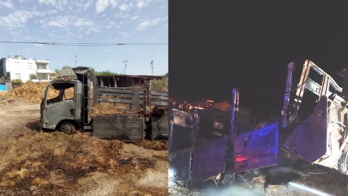Elektrik kablolarına takılan saman balyası yüklü kamyon yandı: 1 ölü