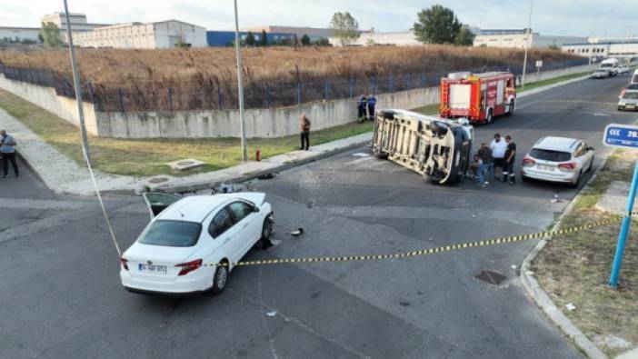 Çerkezköy’de servis aracıyla otomobil çarpıştı! Yaralılar var